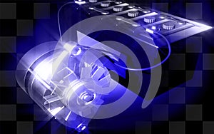 Alternator charging a automobile battery