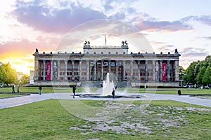 Altes Old Museum on Museum island at sunset, Berlin, Germany