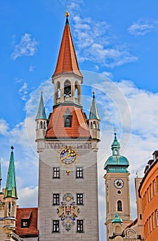 Altes Rathaus clock tower