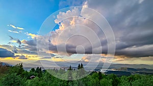 Altfinkenstein - Scenic sunset view of Lake Faak seen from Altfinkenstein at Baumgartnerhoehe, Carinthia, Austria.