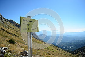 Altitude sign in Mount Tymfi