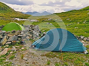 Altitude tents and stone shield