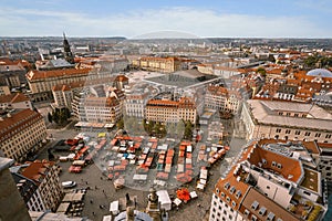 Altmarkt square, Dresden, Germany, top view, downtown