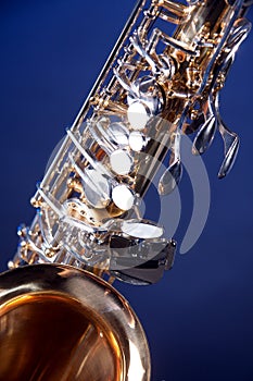 Alto Saxophone Isolated on Blue