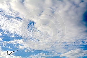 Altocumulus and altocumulus clouds in the sky