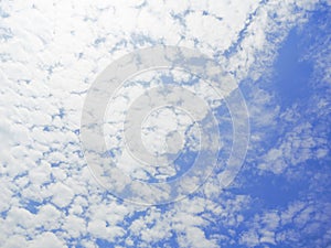Altocumulus cloud on beautiful blue sky