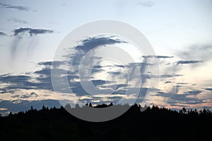 Altocumulus floccus virga clouds