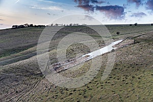 Alton Barnes White Horse,on the side of Milk Hill in the winter time,Wilshire,England,United Kingdom