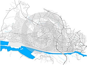 Altona, Hamburg, Deutschland high detail vector map