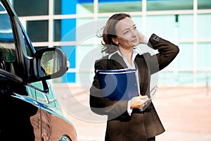 Altractive businesswoman with her arms crosed