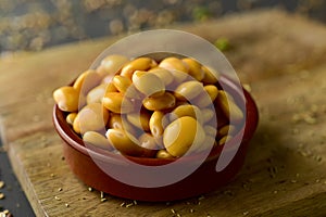 Altramuces, lupinus albus beans eaten in Spain