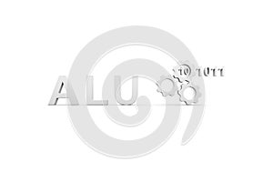 ALU concept white background 3d