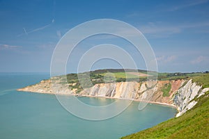 Alum Bay Isle of Wight next to the Needles tourist attraction