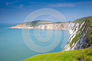 Alum Bay Isle of Wight next to the Needles tourist attraction