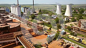 Alumina processing plant, aerial view