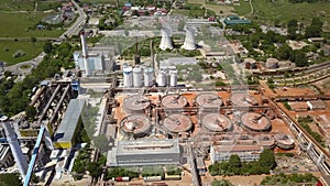 Alumina processing plant, aerial view