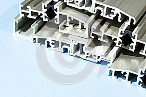 Aluminium anodized profile cross section pvc aluminium composite closeup