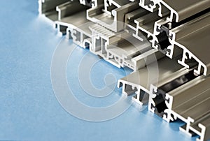 Aluminium anodized profile cross section pvc aluminium composite closeup