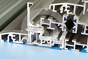 Aluminium anodized profile cross section pvc aluminium composite closeup