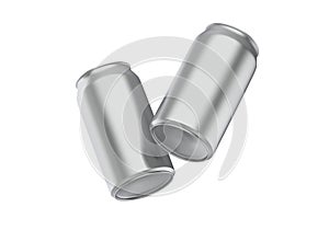 Metallic can mockup for beer, alcohol, juice and soda, aluminum metal can mockup on isolated white background, 3d illustration