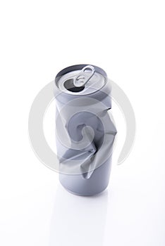 Aluminium can. recycle concept on white background
