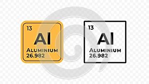 Aluminium, chemical element of the periodic table vector