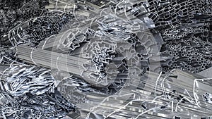 aluminium discared clous up photo