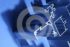 Aluminium extrusions abstract industrial