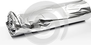 Aluminium Foil Roll, Aluminum Paper Isolated, Silver Cooking Foil, Light Metal Sheet