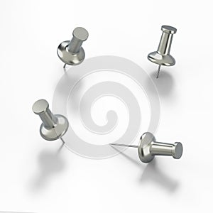 Aluminium pushpins in different angles