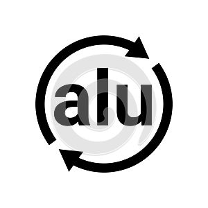 Aluminium recycling code icon. Alu logo sign vector symbol