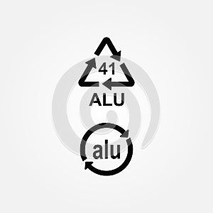 Aluminium recycling symbol ALU 41