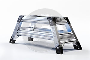 Aluminium Self Support Extension Ladder on white background photo