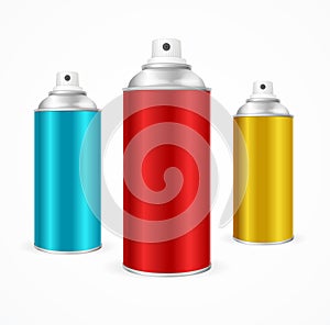 Aluminium Spray Can Template Blank. Vector