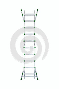 Aluminium stepladder isolated on white background