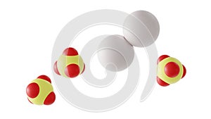 aluminium sulfate molecule, firming agent e520, molecular structure, isolated 3d model van der Waals