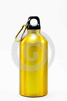 Aluminum bottle water isolated white background