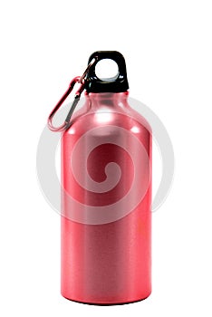 Aluminum bottle water isolated white background