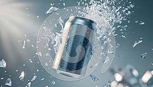 Aluminum Can Breaking Through Ice