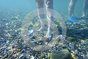 Aluminum can garbage underwater