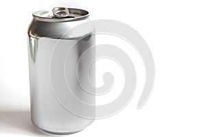 aluminum can 330 ml on a white background, space for text