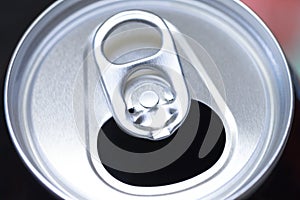 Aluminum can on a top view