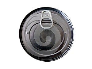 aluminum can top view. isolated raster image. canned food concept