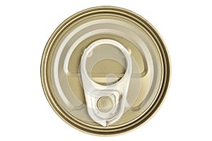 Aluminum canned food isolated on white background