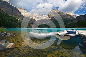 Aluminum canoe and a boat