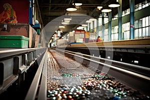 aluminum cans on conveyor belt