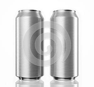 Aluminum cans isolated with clipping path on white background, 3d rendering