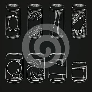 Aluminum cans with various labels