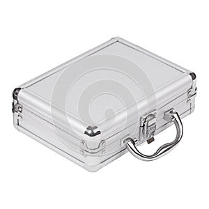 Aluminum case on a white background