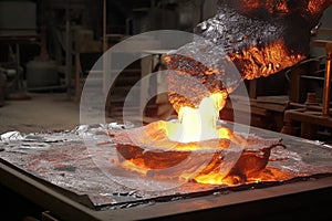 aluminum casting process with molten metal